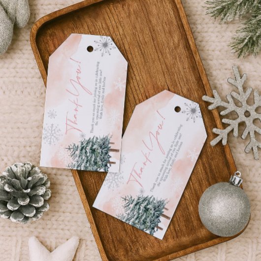 冬のベビーシャワー ギフトとお favors ギフトタグ