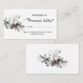 冬のベビーシャワー　ママのお腹はどれくらい？ 封筒 エンクロージャーカード (正面/裏面)