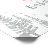 冬のベビーシャワー 女の子 ピンクのウェルカムサイン ポスター (角)