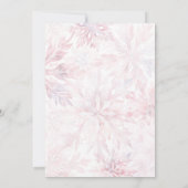 冬のベビーシャワー 女の子 ピンクの雪の結晶 招待状 (裏面)