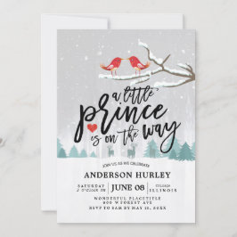 冬のベビーシャワー　小さな王子様がやってきます 招待状