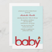 冬のベビーシャワー 招待状 (正面/裏面)