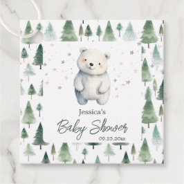 冬のベビーシャワー Bearly Wait フェイバータグ