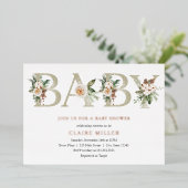 冬のベビーシャワ実在ーフォイル招待状 箔招待状 (立ち正面)