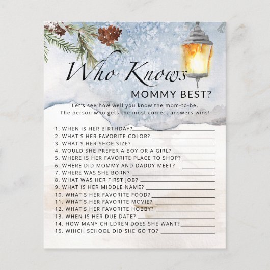 冬のベビーチャウダー誰がママのゲームを知っ最高のている (正面)