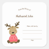 冬のベビーディアライブラリー蔵書票シール スクエアシール (正面)