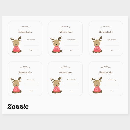 冬のベビーディアライブラリー蔵書票シール スクエアシール (シート)