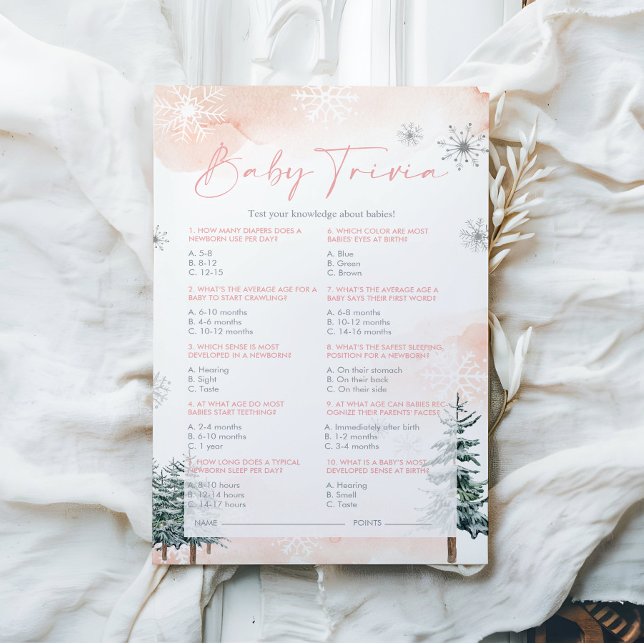 冬のベビートリビア赤ちゃんシャワーゲーム (クリエイターアップロード済み)