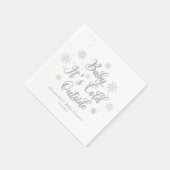 冬のベビーベビーシャワー外は寒い スタンダードカクテルナプキン (角)