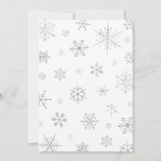 冬のベビーベビーシャワー外は寒い 招待状 (裏面)