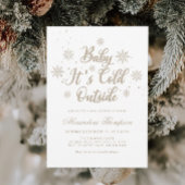 冬のベビーベビーシャワー外は寒い 招待状
