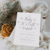 冬のベビーベビーシャワー外は寒い 招待状