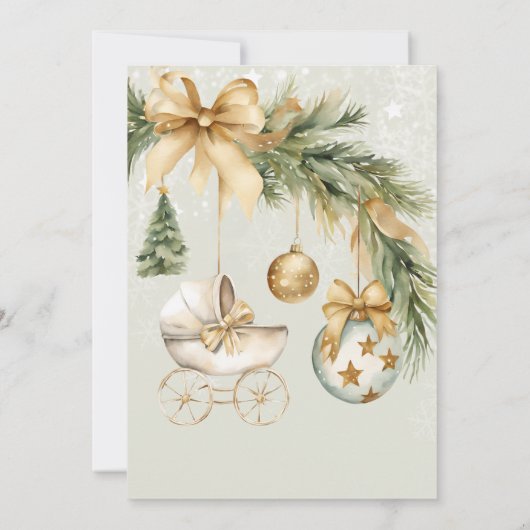 冬のベビーベビーシャワー外は寒い 招待状 (裏面)