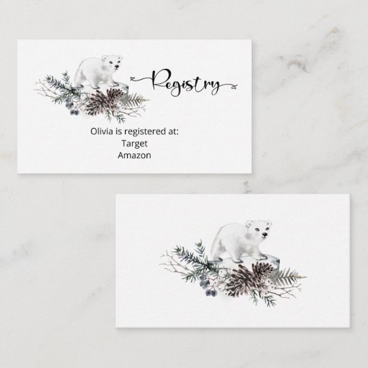 冬のベビーレジストリエンクロージャカード エンクロージャーカード (正面/裏面)