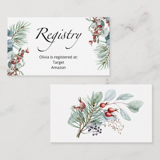 冬のベビーレジストリエンクロージャカード エンクロージャーカード (正面/裏面)