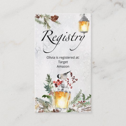 冬のベビーレジストリエンクロージャカード エンクロージャーカード (正面)