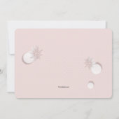 冬のベビー写真の誕生発表ピンク 案内状 (裏面)