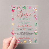 冬のベビー冷たい水の色ベビーシャワー アクリル招待状 (インサイチュ (ポータブル))