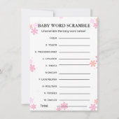 冬のベビー単語スクランブル赤ちゃんシャワーゲームカード 招待状 (正面)