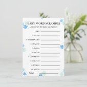 冬のベビー単語スクランブル赤ちゃんシャワーゲームカード 招待状 (スタンド正面)