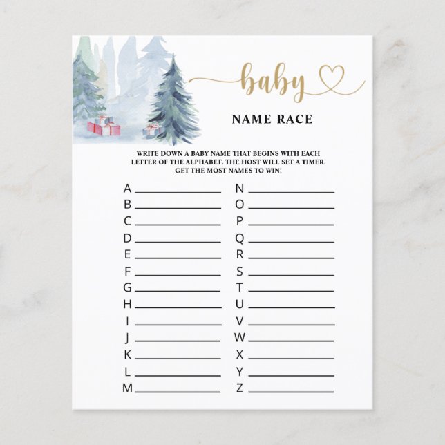 冬のベビー名レースゲーム (正面)