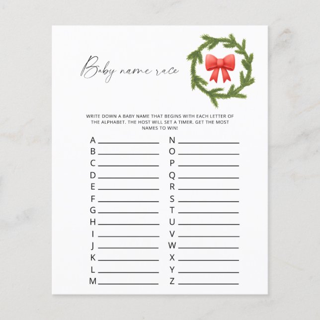 冬のベビー名レースゲーム (正面)