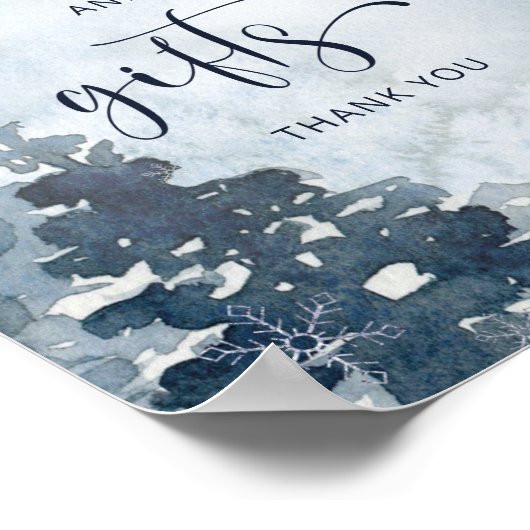 冬のベビー外のカードとギフは寒い ポスター (角)