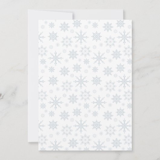 冬のベビー外のシャワーの招待は寒い 招待状 (裏面)