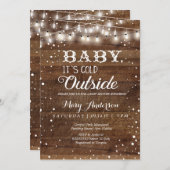 冬のベビー外の寒いベビースシャワー招待状 招待状 (正面/裏面)