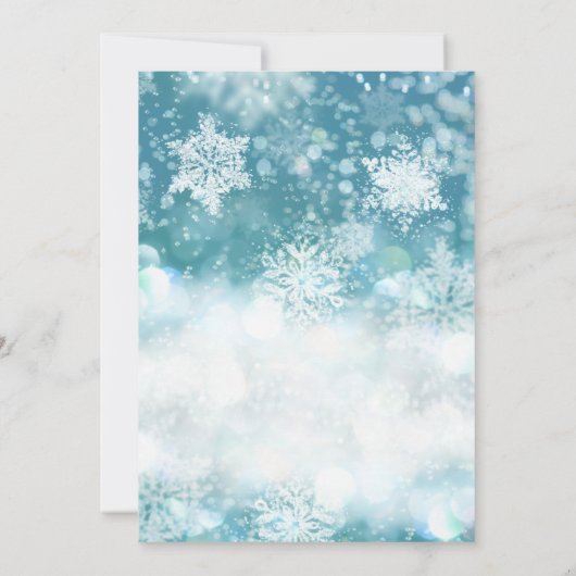 冬のベビー外の赤ちゃんシャワーが寒い 招待状 (裏面)