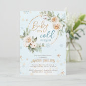 冬のベビー外は冷たいシャワー金ゴールド 凍ってい 招待状 (スタンド正面)