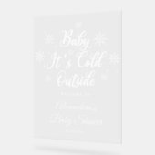 冬のベビー外は寒いベビシャワーへようこそ アクリルサイン (傾斜)