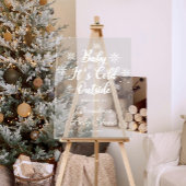 冬のベビー外は寒いベビシャワーへようこそ アクリルサイン