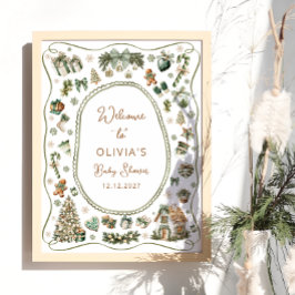 冬のベビー外は寒いベビシャワーへようこそ ポスター