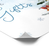 冬のベビー寒い外の本やプレゼント ポスター (角)