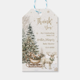 冬のベビー寒い、雪の結晶ベビーシャワー ギフトタグ