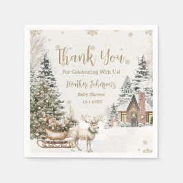 冬のベビー寒い、雪の結晶ベビーシャワー スタンダードカクテルナプキン