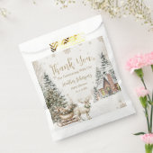 冬のベビー寒い、雪の結晶ベビーシャワー フェイバーバッグ (封をした状態)