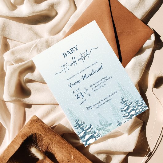 冬のベビー招待状ベビーそれは寒い外招待状 招待状