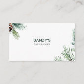 冬のベビー赤ちゃんシャワーパインズブックスリクエスト エンクロージャーカード (裏面)