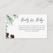 冬のベビー赤ちゃんシャワーパインズブックスリクエスト エンクロージャーカード (正面)