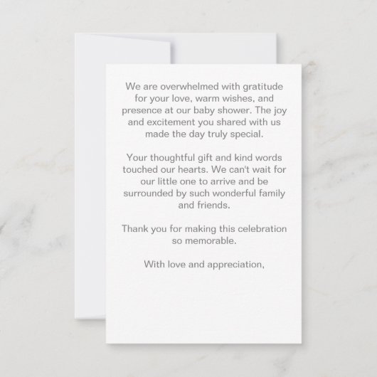 冬のベビー赤ちゃんシャワーパインリースサンキューカード 招待状 (裏面)