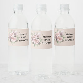 冬のベビー開花赤面ピンクフローラポインセチア ペットボトルラベル