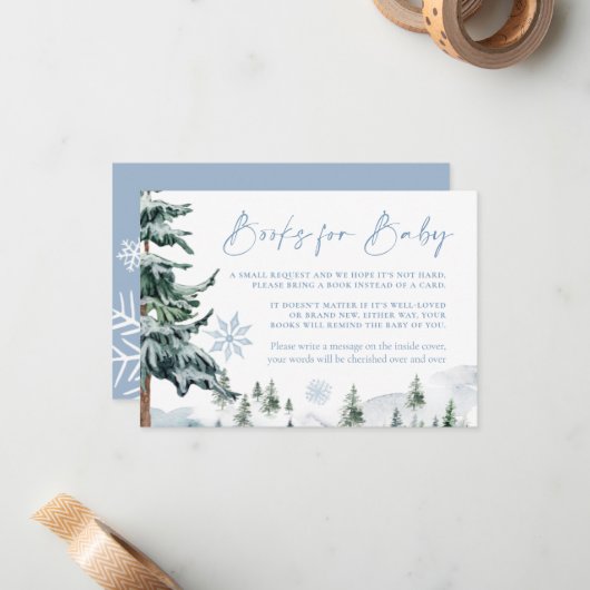 冬のベビー ノートカード (正面/裏面インサイチュ)