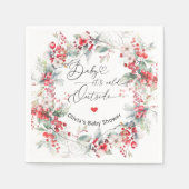 冬のベリエレガントーベビーシャワー スタンダードカクテルナプキン (正面)