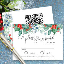 冬のベリーとヒイラギの結婚式のウェブサイトと
