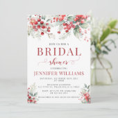 冬のベリーのクリスマスブライダルシャワーの招待 招待状 (スタンド正面)