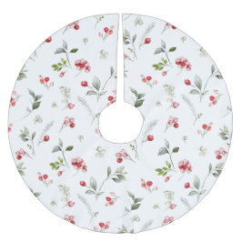 冬のベリーの植物木のスカート ブラッシュドポリエステルツリースカート