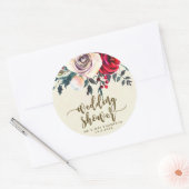 冬のベリーウェディングシャワーのクリスマス ラウンドシール (封筒)