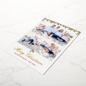 冬のベリーガーランド3写真クリスマスグリーティング 箔シーズンカード (回転した状態)